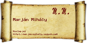 Marján Mihály névjegykártya